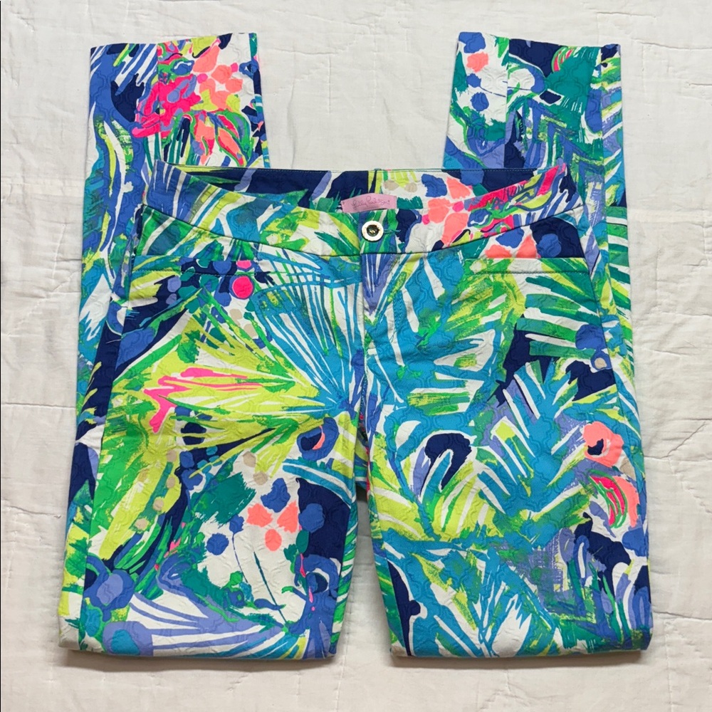 Lilly Pulitzer Multi Purrfect Kelly Skinny Ankle Pants | Tropical Floral‎ Print
